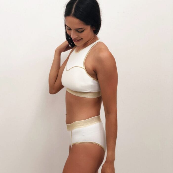 culotte pole dance avorio e oro