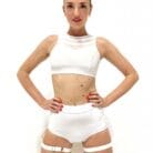 culotte pole dance con giarrettiera Miami bianca