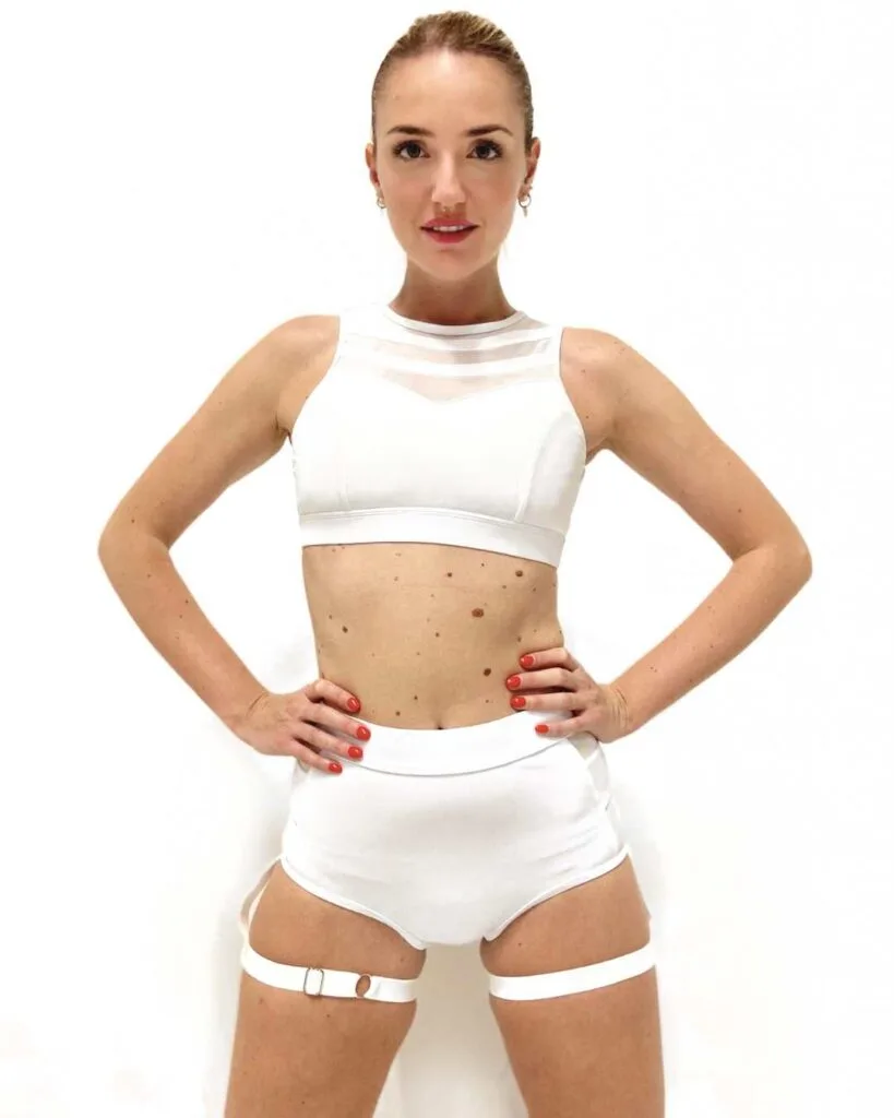 culotte pole dance con giarrettiera Miami bianca