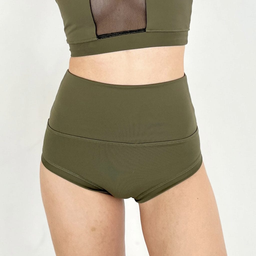 culotte per pole dance verde oliva