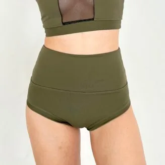 culotte per pole dance verde oliva