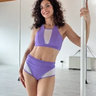culotte per pole dance lilla
