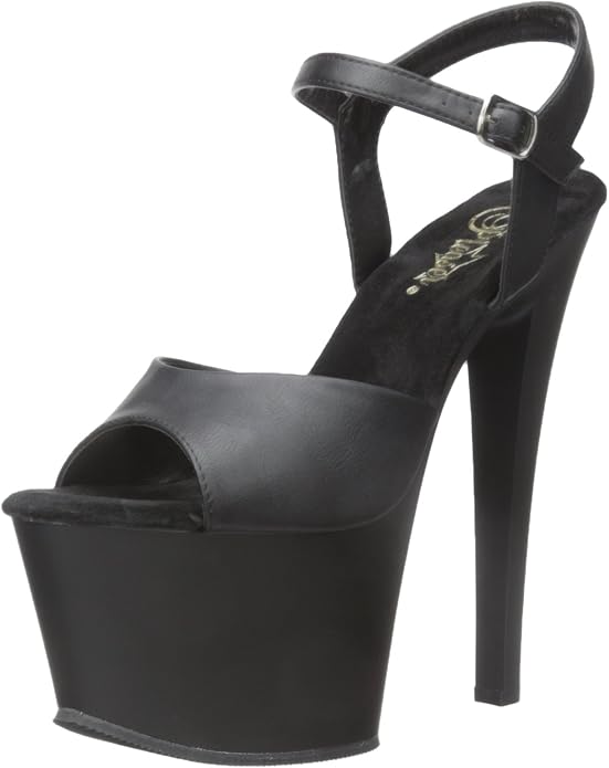 scarpe da exotic pole dance intermedio modello sky nere similpelle