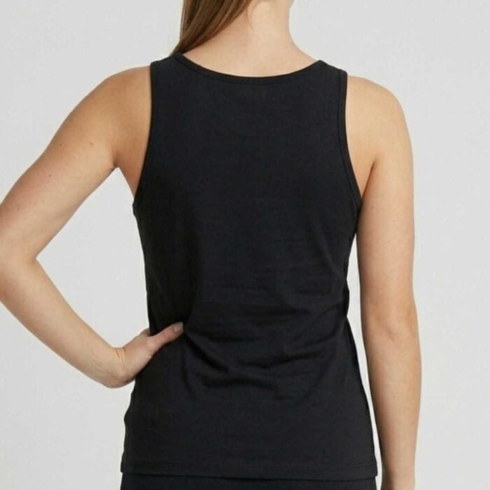 Canotta pole dance nera con stampa e ricamo in cotone elasticizzato