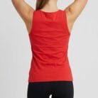 Canotta pole dance rossa con stampa e ricamo in cotone elasticizzato