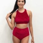 Culotte per pole dance in velluto rossa