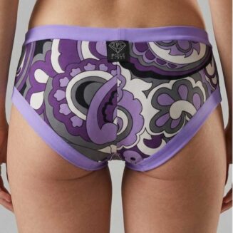 Culotte per pole dance lilla con stampa
