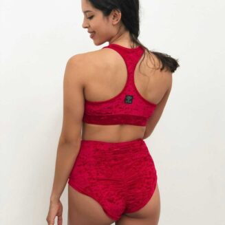 Culotte per pole dance rossa in velluto