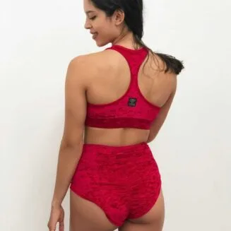 Culotte per pole dance rossa in velluto