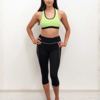 Leggings pole dance neri e verdi