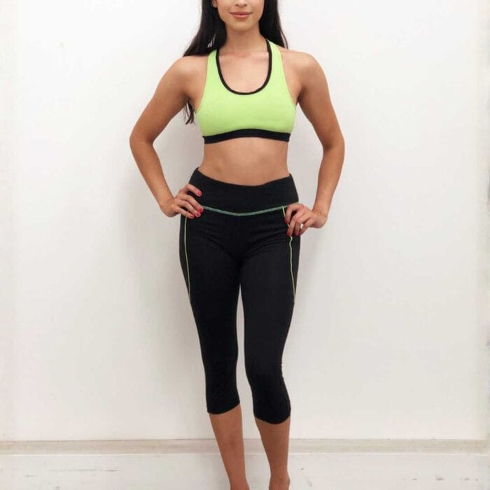 Leggings pole dance neri e verdi