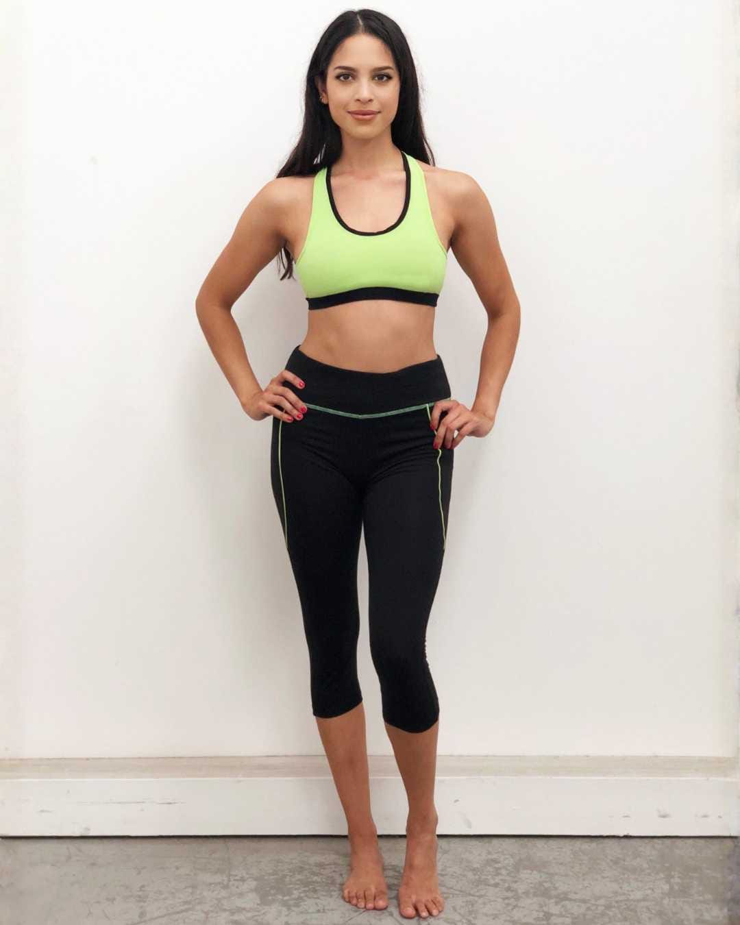 Leggings capri nero e verde