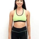 Top per pole dance verde e nero imbottito