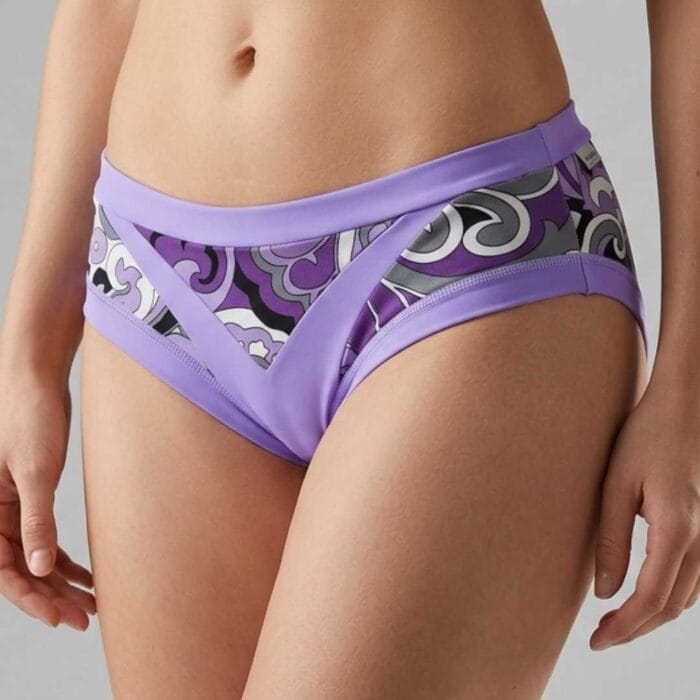 culotte pole dance lilla con stampa