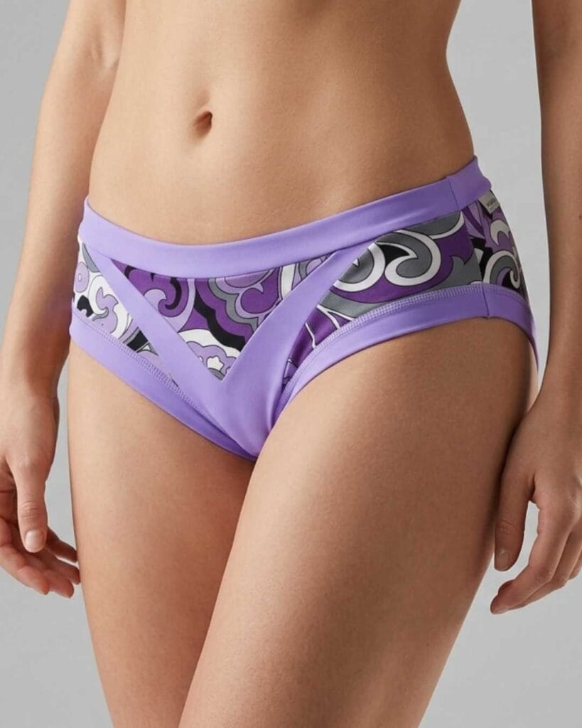 culotte pole dance lilla con stampa